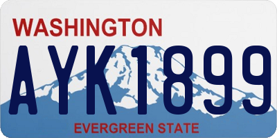 WA license plate AYK1899