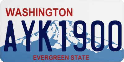 WA license plate AYK1900