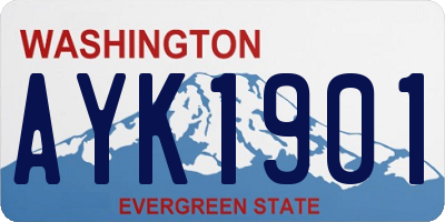 WA license plate AYK1901