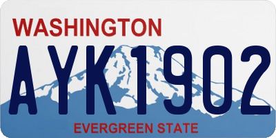 WA license plate AYK1902