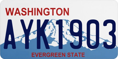 WA license plate AYK1903