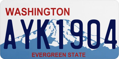 WA license plate AYK1904