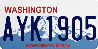 WA license plate AYK1905