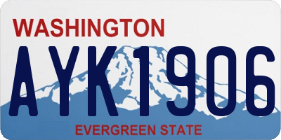 WA license plate AYK1906