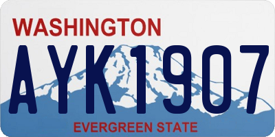 WA license plate AYK1907