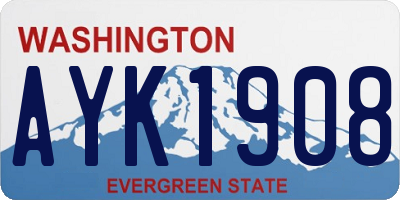 WA license plate AYK1908