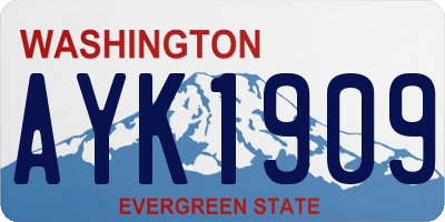 WA license plate AYK1909