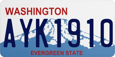 WA license plate AYK1910