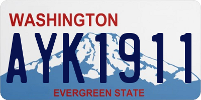 WA license plate AYK1911