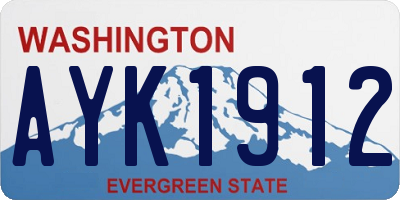 WA license plate AYK1912
