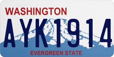 WA license plate AYK1914