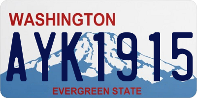 WA license plate AYK1915
