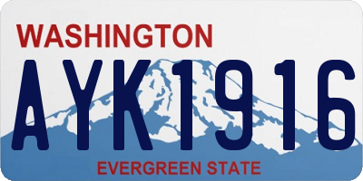 WA license plate AYK1916