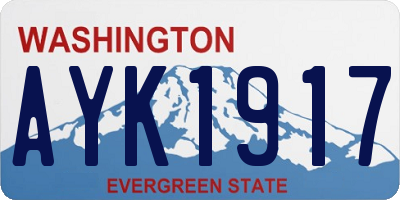 WA license plate AYK1917