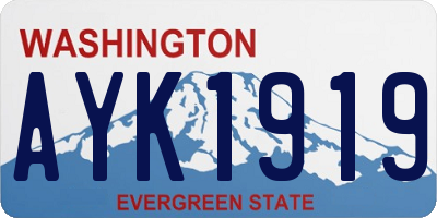 WA license plate AYK1919