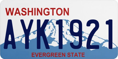 WA license plate AYK1921