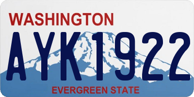 WA license plate AYK1922