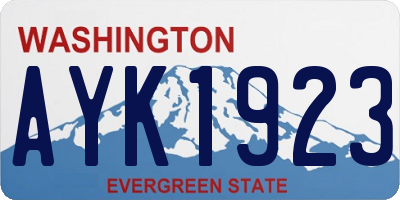 WA license plate AYK1923