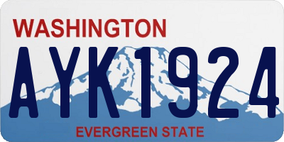 WA license plate AYK1924