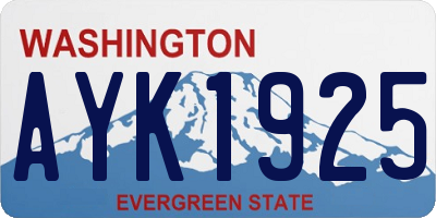 WA license plate AYK1925