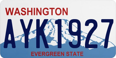 WA license plate AYK1927