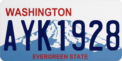 WA license plate AYK1928