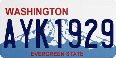 WA license plate AYK1929