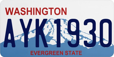 WA license plate AYK1930