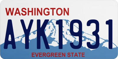 WA license plate AYK1931