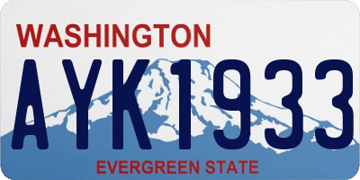 WA license plate AYK1933