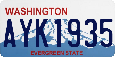 WA license plate AYK1935