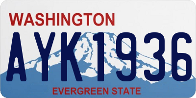 WA license plate AYK1936