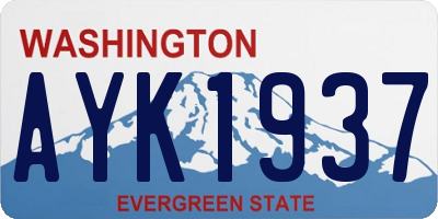 WA license plate AYK1937