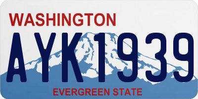 WA license plate AYK1939