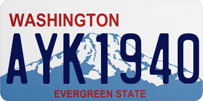 WA license plate AYK1940