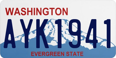 WA license plate AYK1941