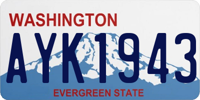 WA license plate AYK1943