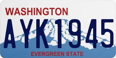 WA license plate AYK1945
