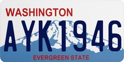 WA license plate AYK1946