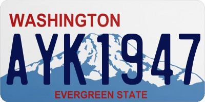 WA license plate AYK1947