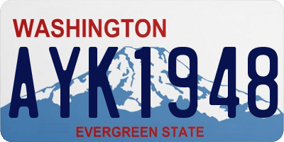 WA license plate AYK1948