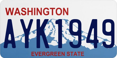 WA license plate AYK1949