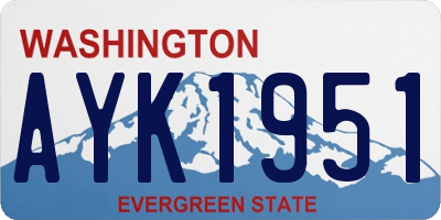 WA license plate AYK1951