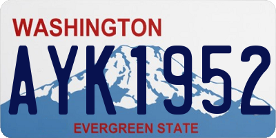 WA license plate AYK1952