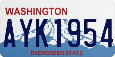WA license plate AYK1954
