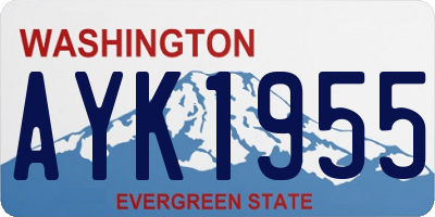 WA license plate AYK1955