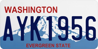 WA license plate AYK1956