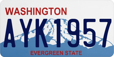 WA license plate AYK1957