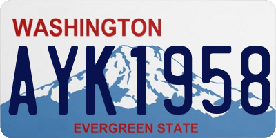 WA license plate AYK1958