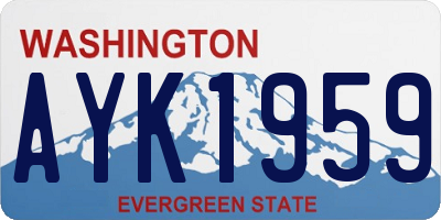 WA license plate AYK1959